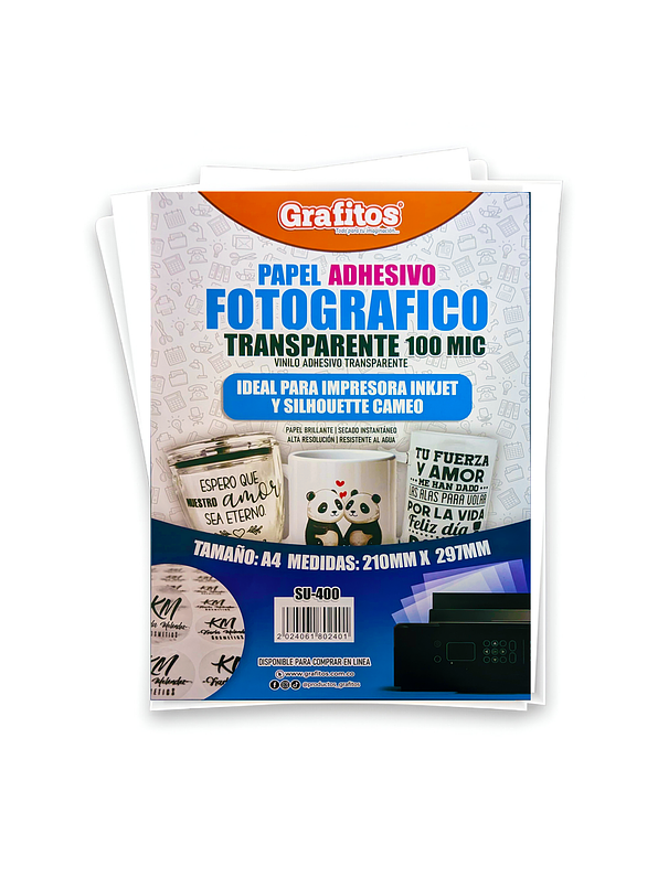 Papel fotográfico adhesivo transparente 1