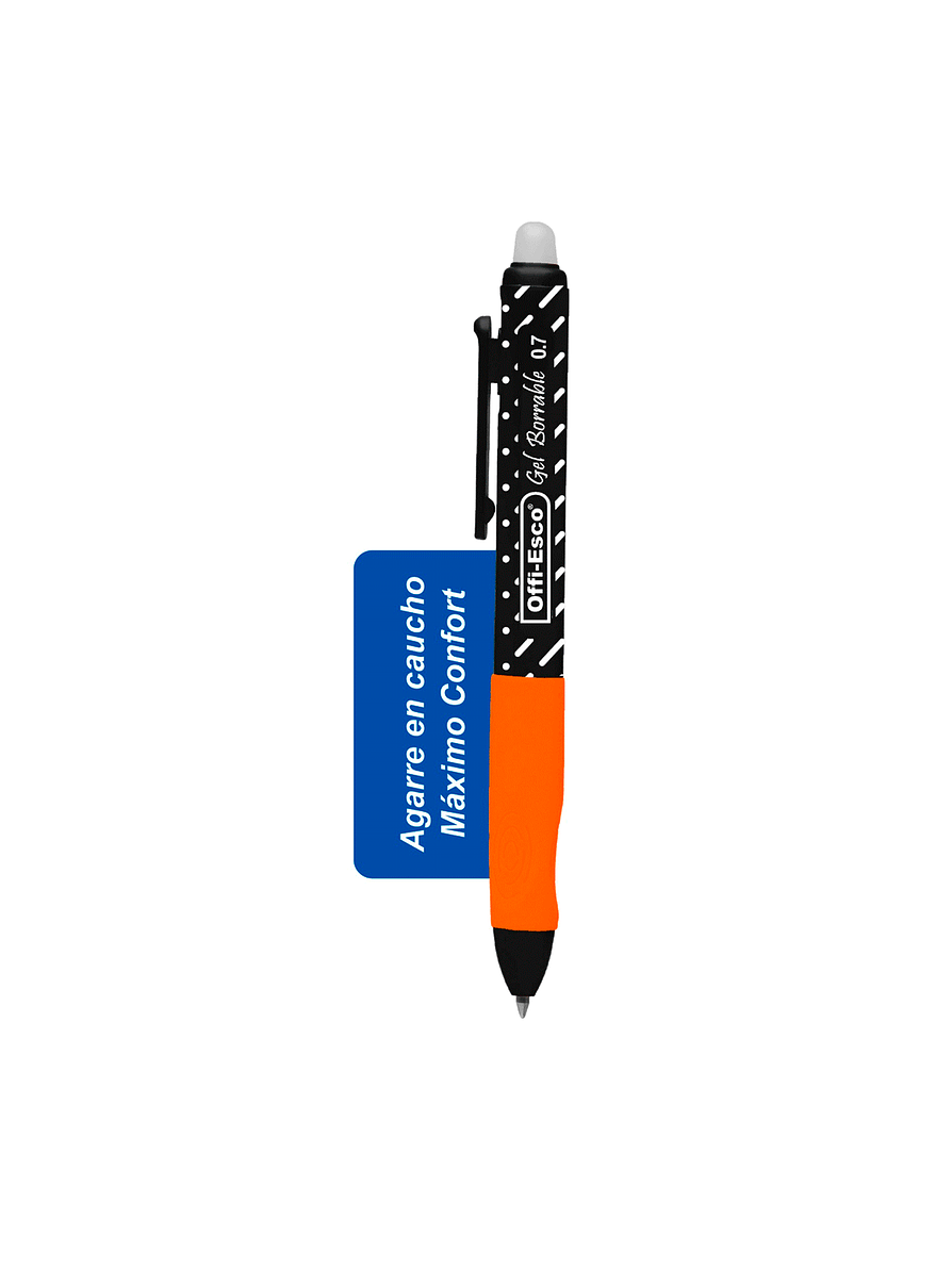 Lapicero gel Borrable Retráctil Offi-Esco Negro 1