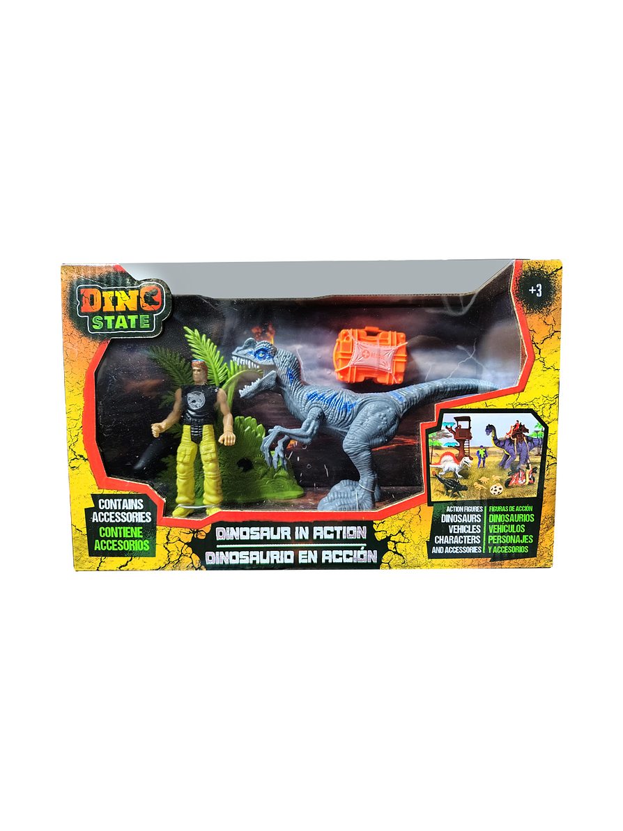 Set Dinosaurios en acción Velociraptor Dino State 1