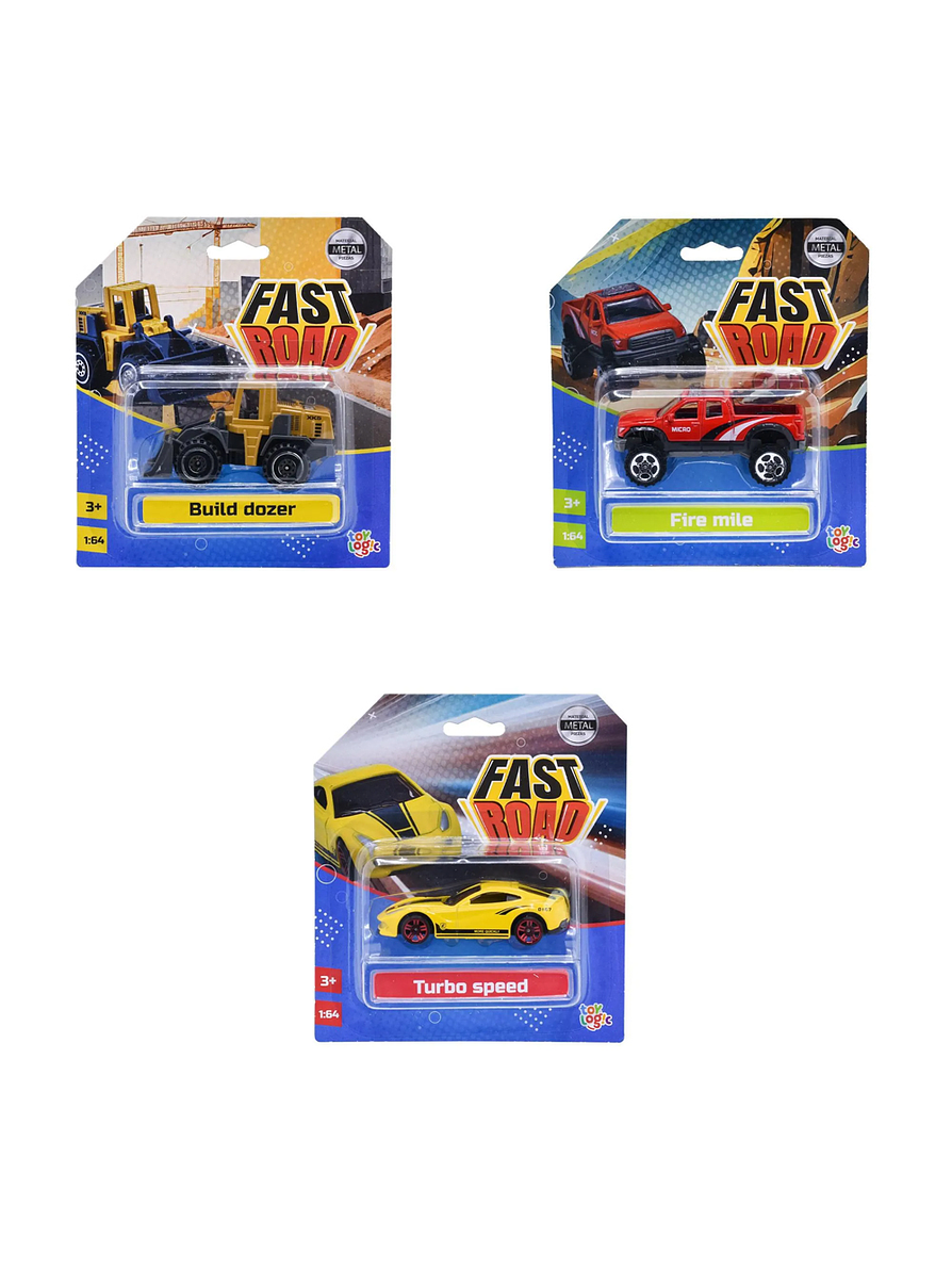 Carros Metalicos Fast Road Lineas Surtidas x 1 1