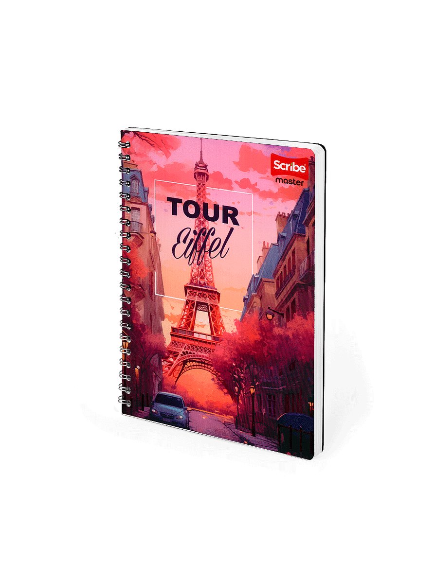 Cuaderno Argollado Pasta Dura Femenino 80 Hojas Cuadros 4