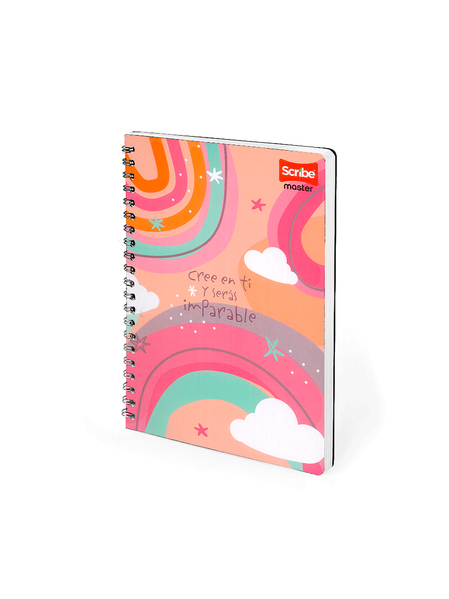Cuaderno Argollado Pasta Dura Femenino 80 Hojas Cuadros 5