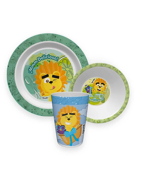 Set Vajilla Melamina X 3 Piezas Rondín Surtido 2