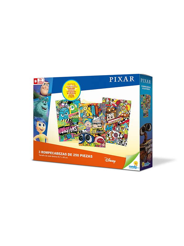 Rompecabezas 3 X 250 Piezas Pixar 3