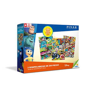 Rompecabezas 3 X 250 Piezas Pixar