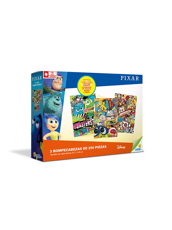 Rompecabezas 3 X 250 Piezas Pixar 1