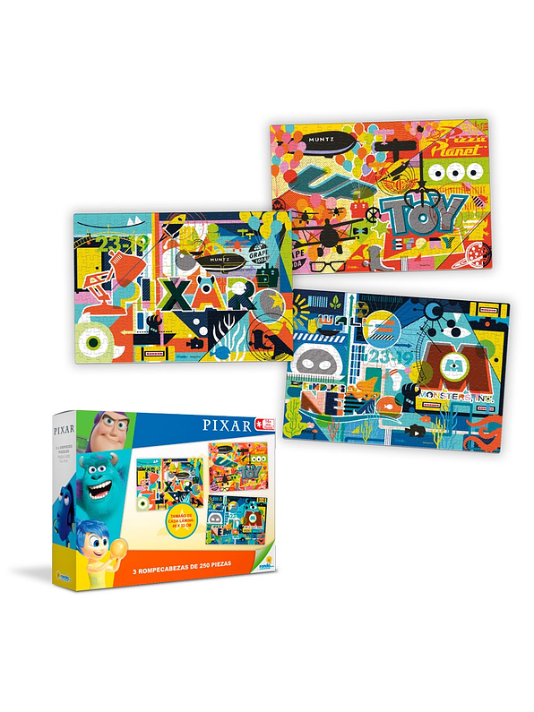 Rompecabezas 3 X 250 Piezas Pixar 2