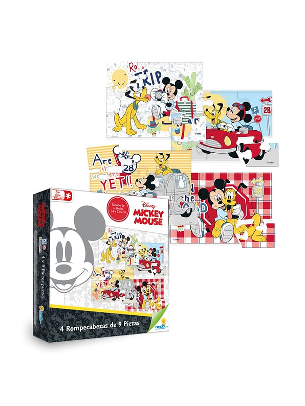 Rompecabezas 4x9 Piezas Mickey Mouse 2