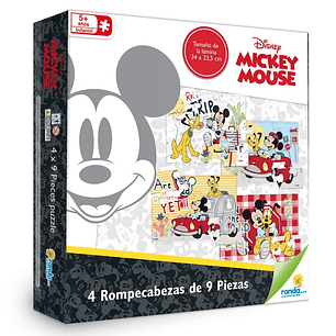 Rompecabezas 4x9 Piezas Mickey Mouse