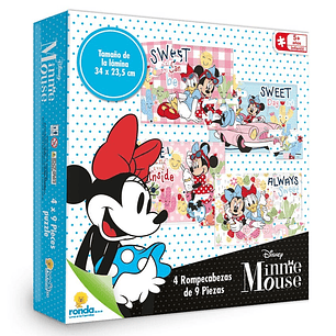 Rompecabezas 4x9 Piezas Minnie Mouse