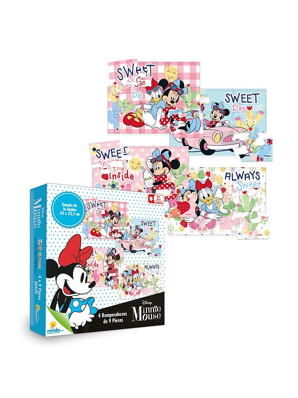 Rompecabezas 4x9 Piezas Minnie Mouse 2