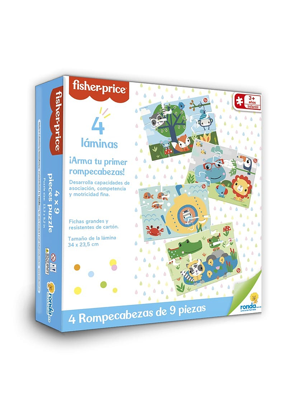 4 Rompecabezas Fisher Price x 9 Piezas 1