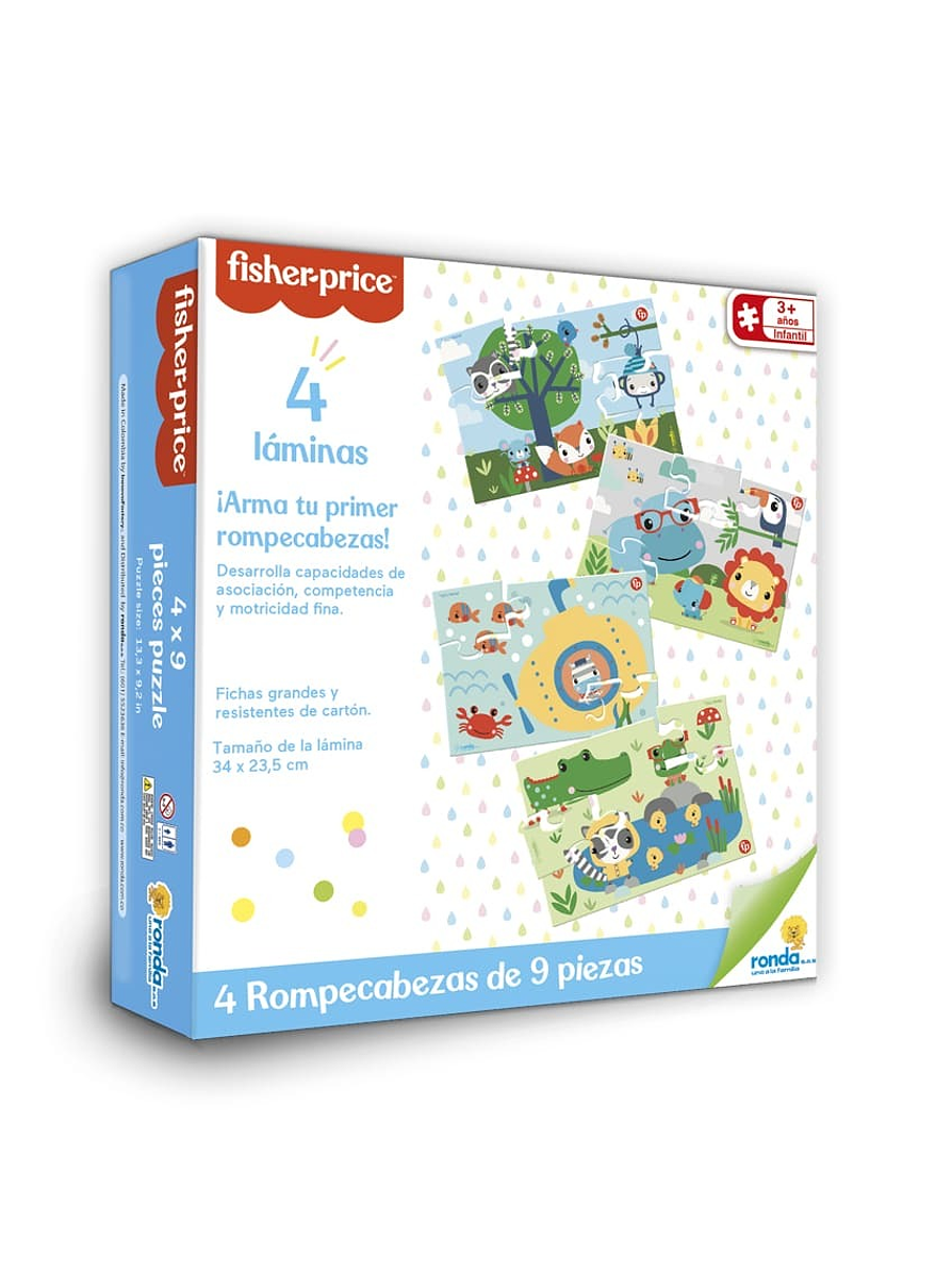 4 Rompecabezas Fisher Price x 9 Piezas 1