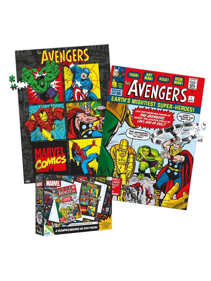 Rompecabezas X 2 Unidades 500 Piezas Avengers  2
