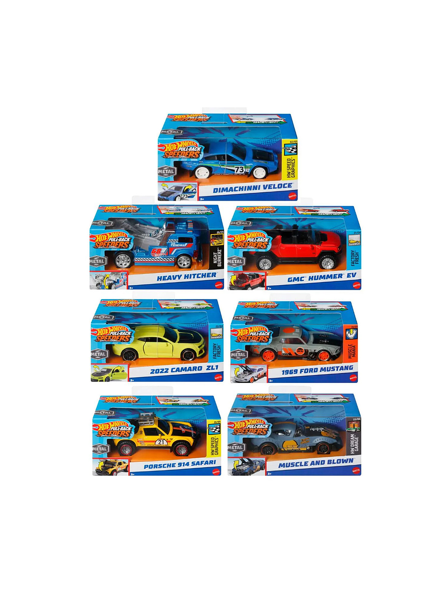 Hotwheels Pull-Back Speeders Surtidos 1