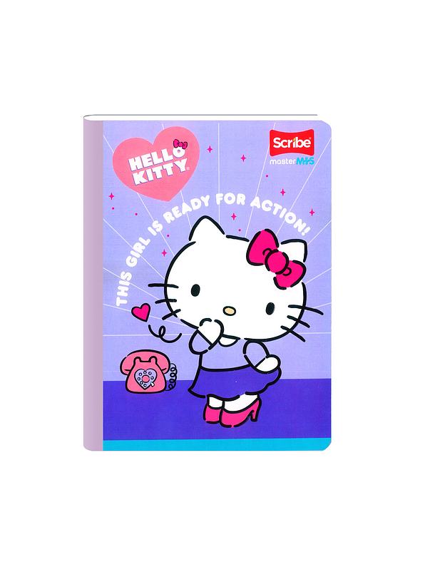 Cuaderno Cosido Scribe Hello Kity 50 Hojas Cuadros 8