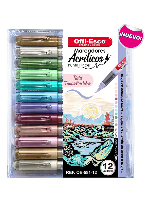 Marcadores Acrílicas Punta Pincel Tonos Pastel 1