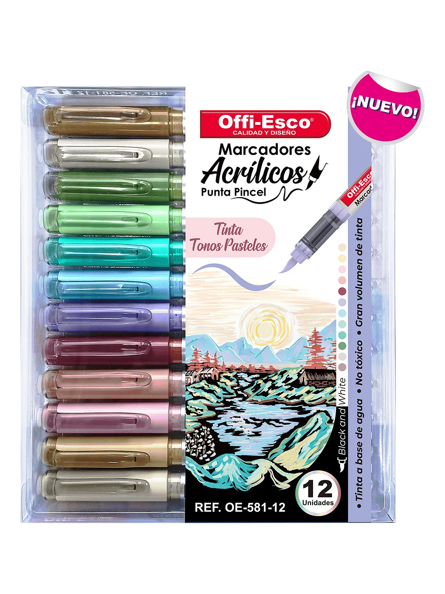 Marcadores Acrílicas Punta Pincel Tonos Pastel 1