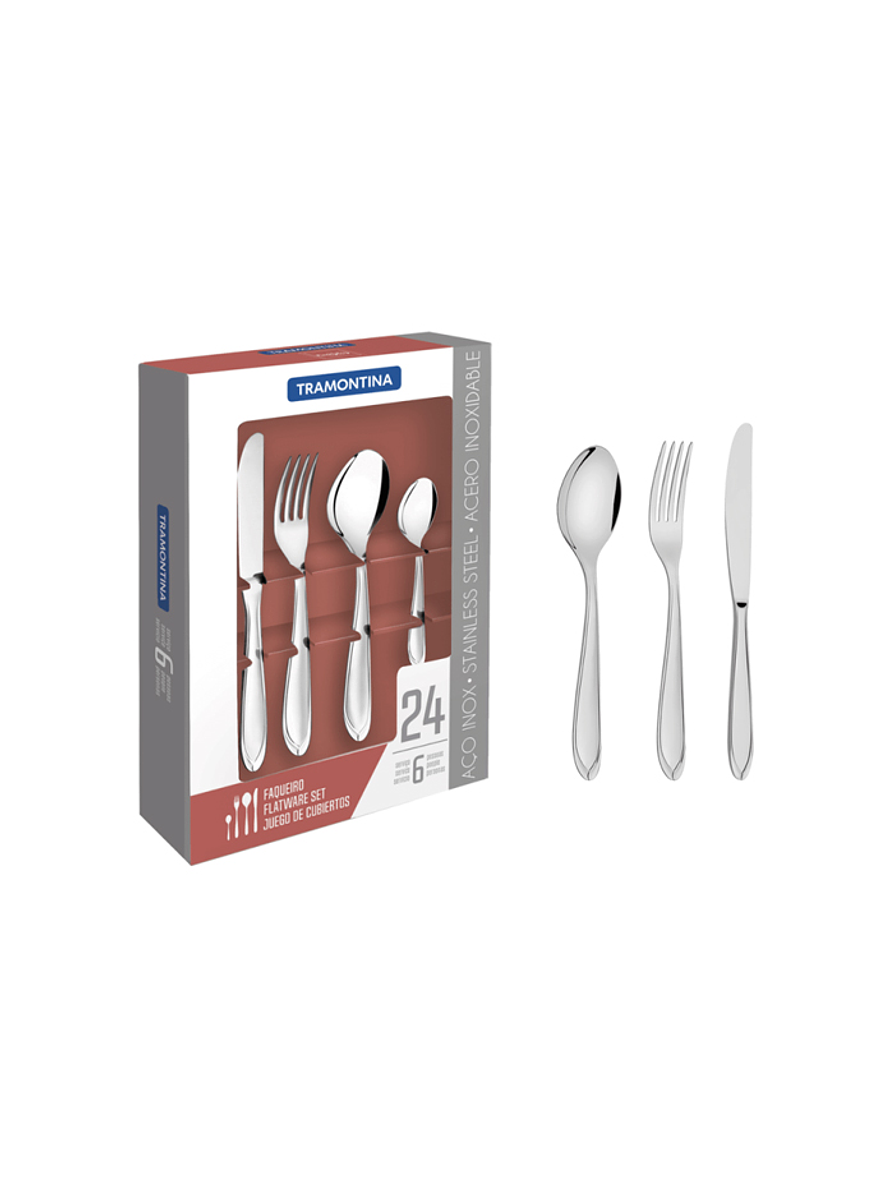 Juego cubiertos Tramontina Laguna x 24 Piezas  1