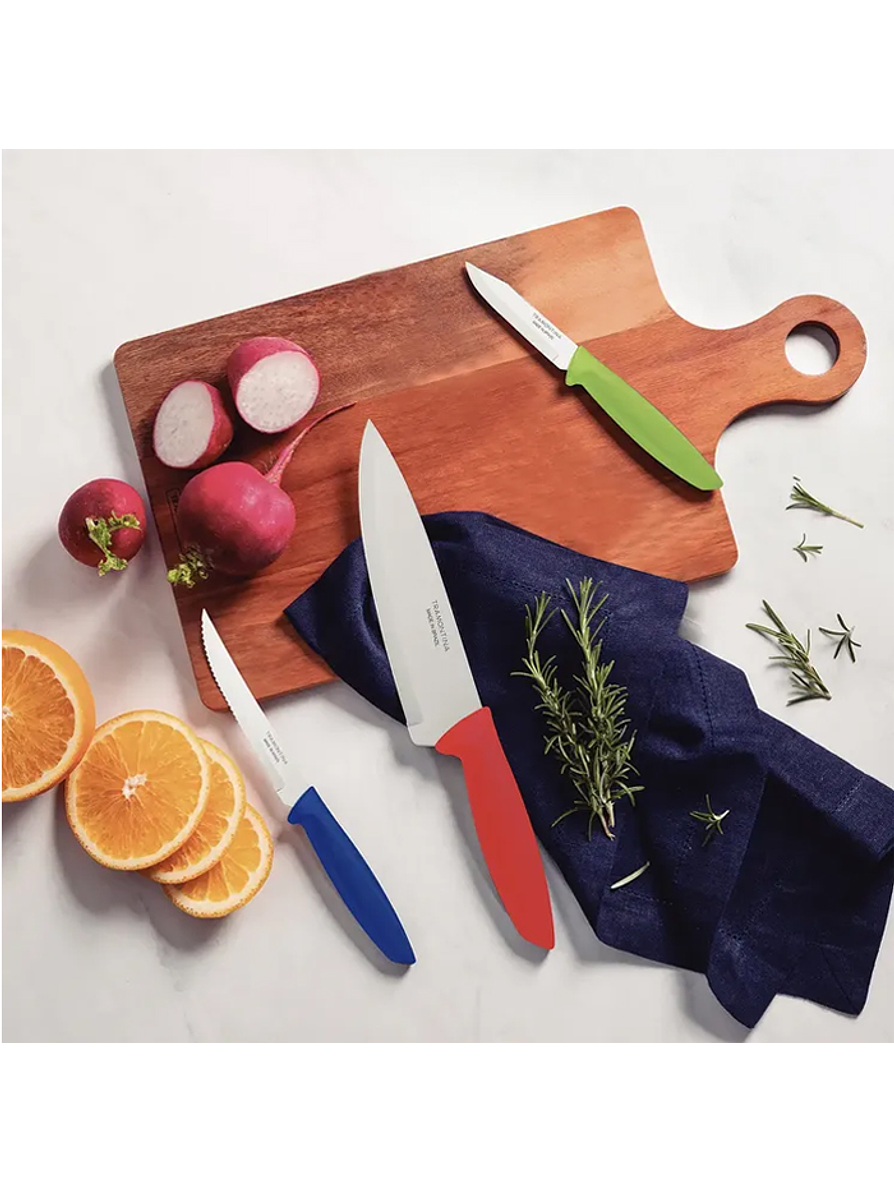 Set X 3 Cuchillos Tramontina Plenus Acero Inoxidable 3