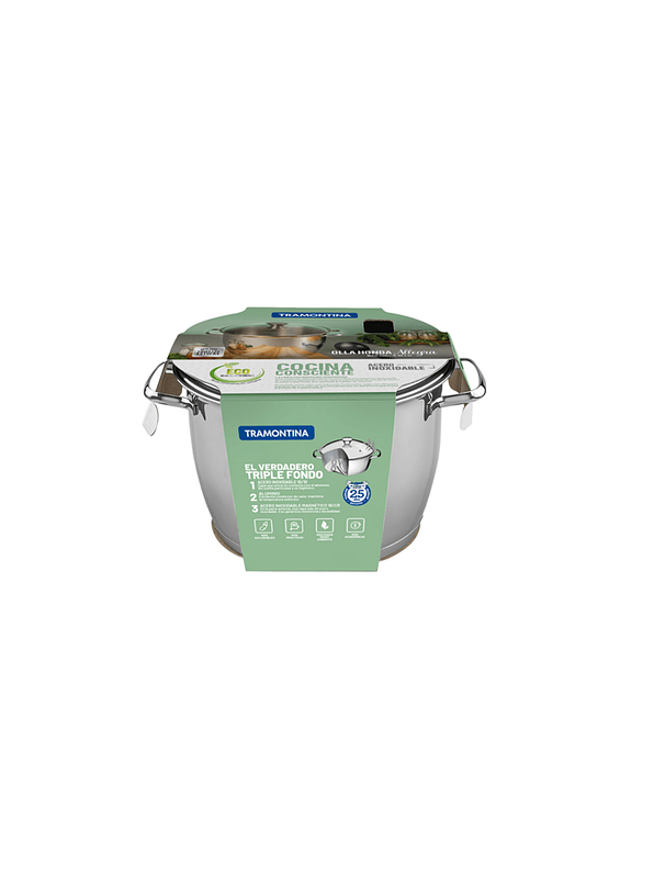 Olla Allegra Tramontina Acero Inoxidable Con Tapa 22 Cms 1