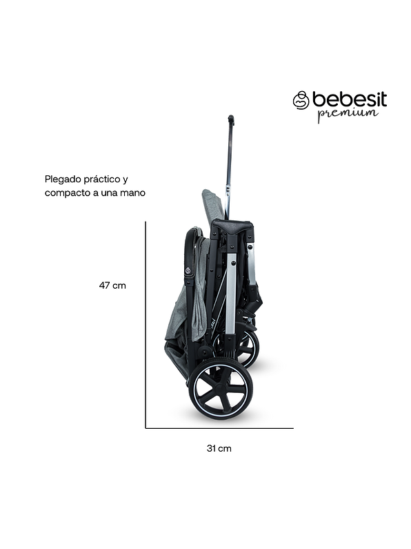 Coche Travel System Compacto Pixel Gray Premium 5