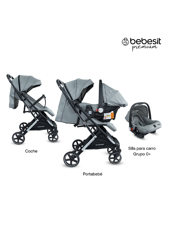 Coche Travel System Compacto Pixel Gray Premium 2
