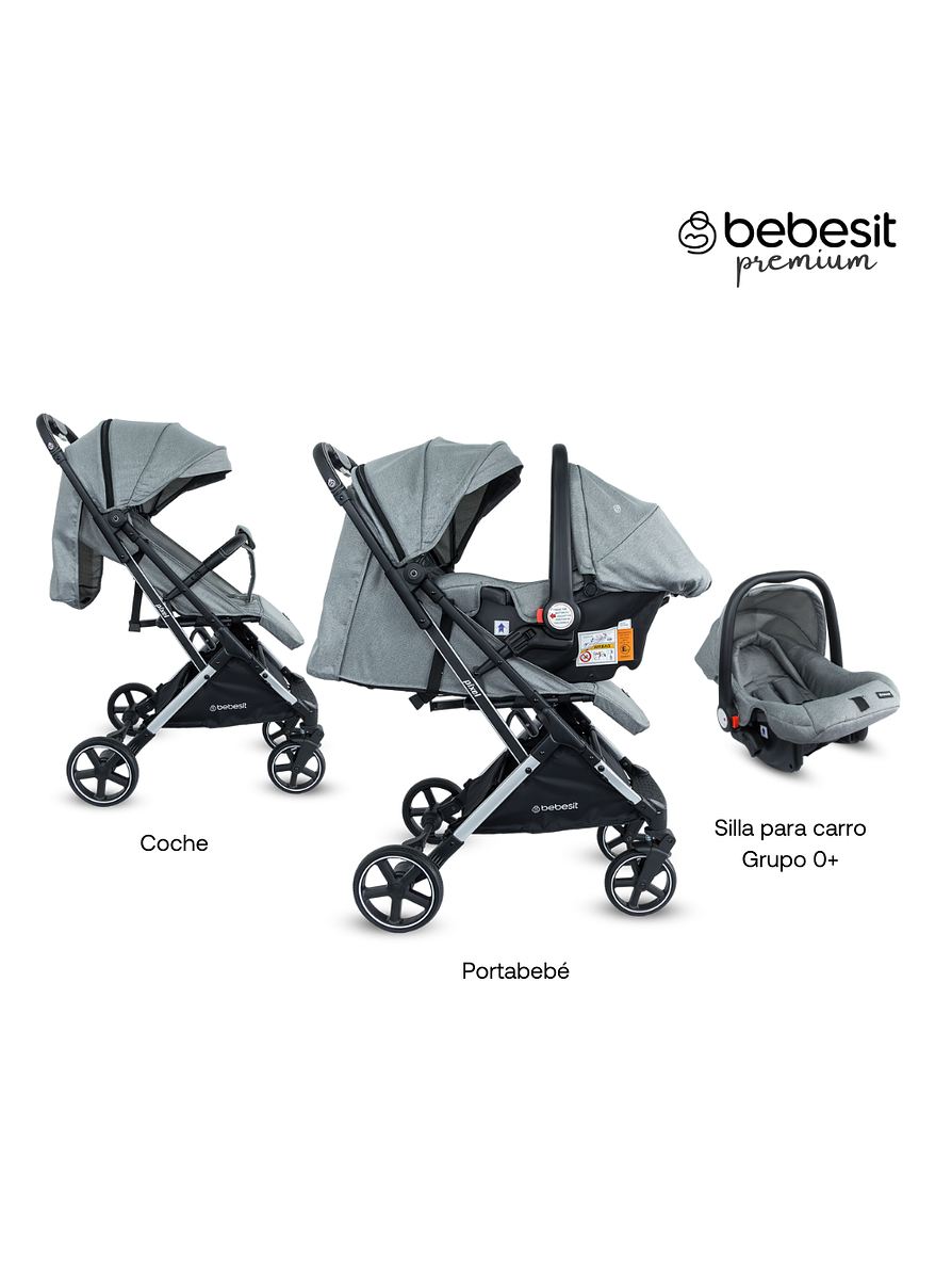 Coche Travel System Compacto Pixel Gray Premium 2