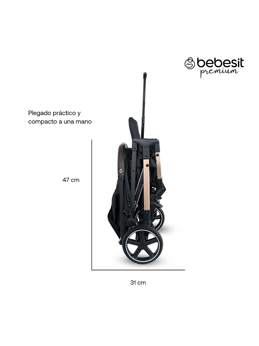 Coche Travel System Compacto Pixel Black Premium 5
