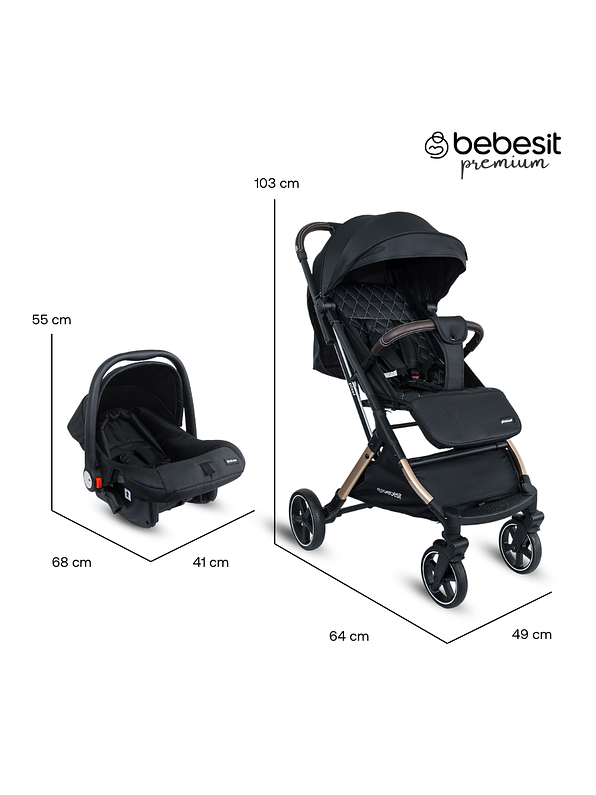 Coche Travel System Compacto Pixel Black Premium 3