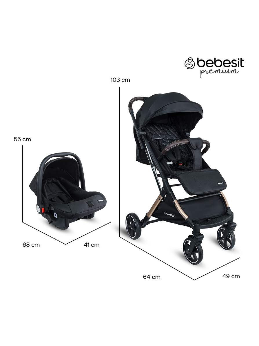 Coche Travel System Compacto Pixel Black Premium 3