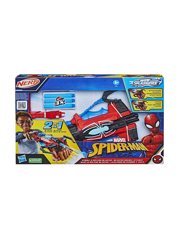 Marvel Spider-Man Lanzador Nerf de dardos y Agua Hasbro 1