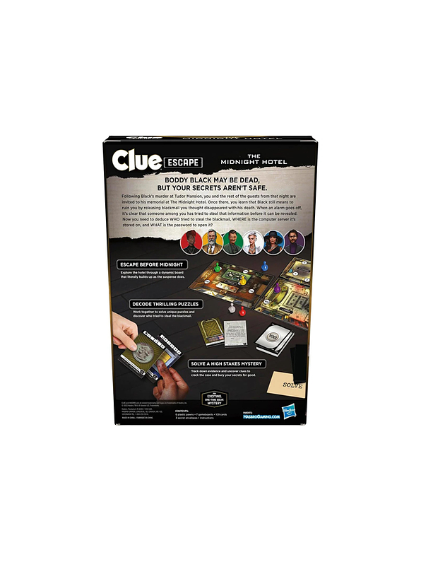Clue Escape el Hotel de Medianoche Hasbro Gaming 3