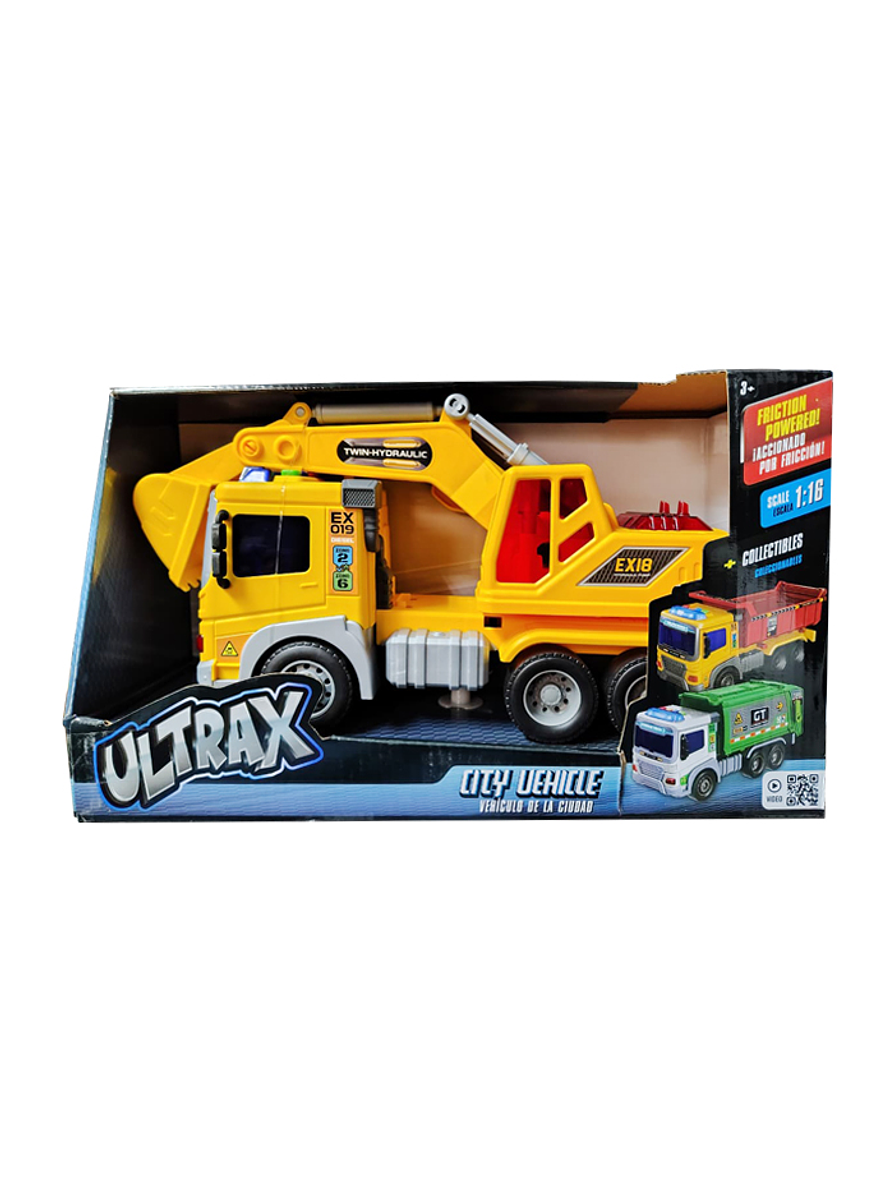 Vehículo De La Ciudad Excavadora Luces y Sonidos Ultrax 3
