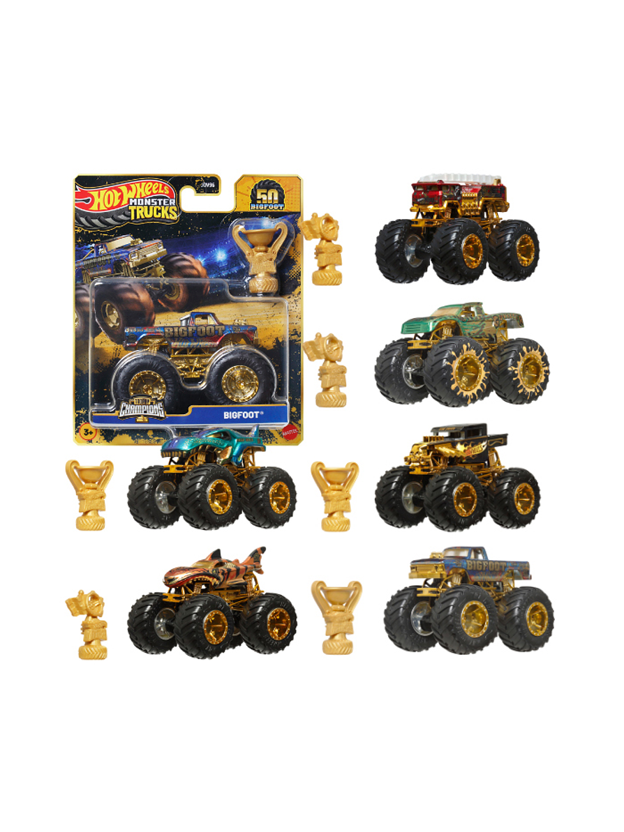 Hot Wheels Monster Trucks Bigfoot Champions Surtidos 1