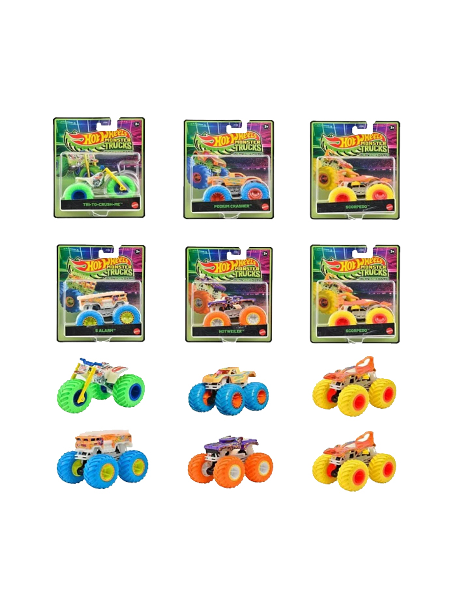 Hot Wheels Monster Trucks Glow In The Dark Surtidos 1