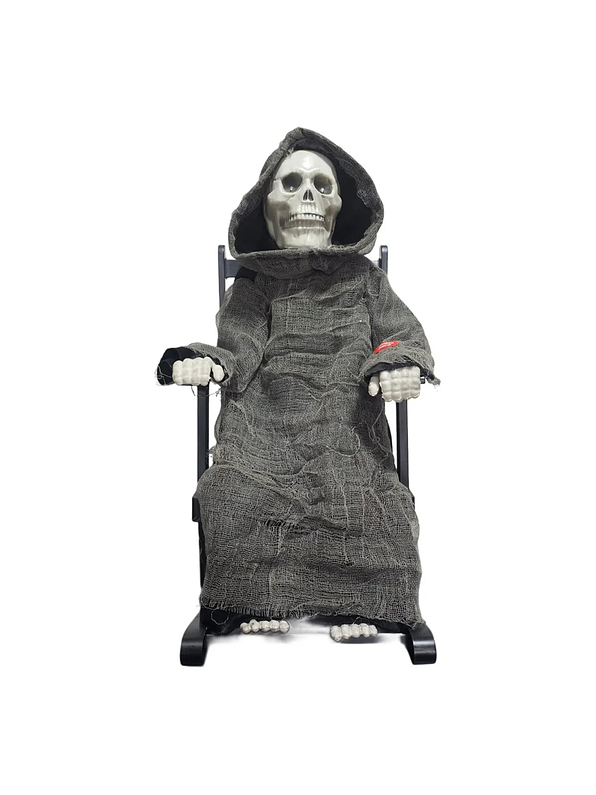 Adorno Decorativo de Halloween Esqueleto Con Silla  1