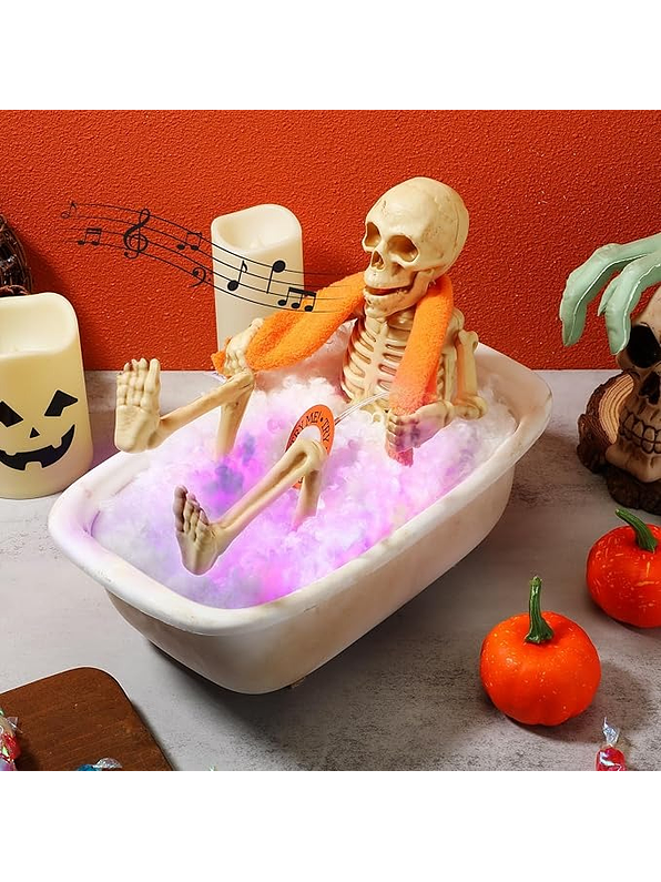 Adorno Decorativo De Halloween Esqueleto En Bañera  2