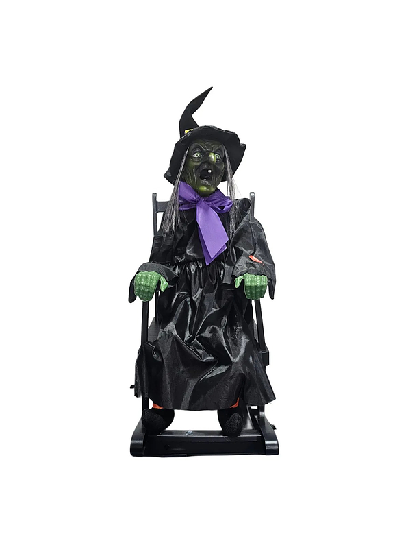 Adorno Decorativo de Halloween Bruja Con Silla 1