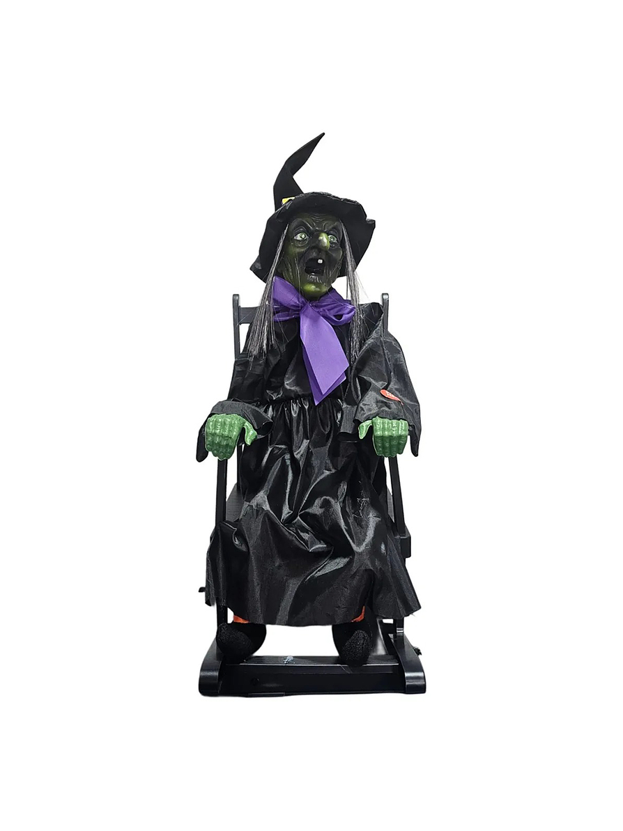 Adorno Decorativo de Halloween Bruja Con Silla 1