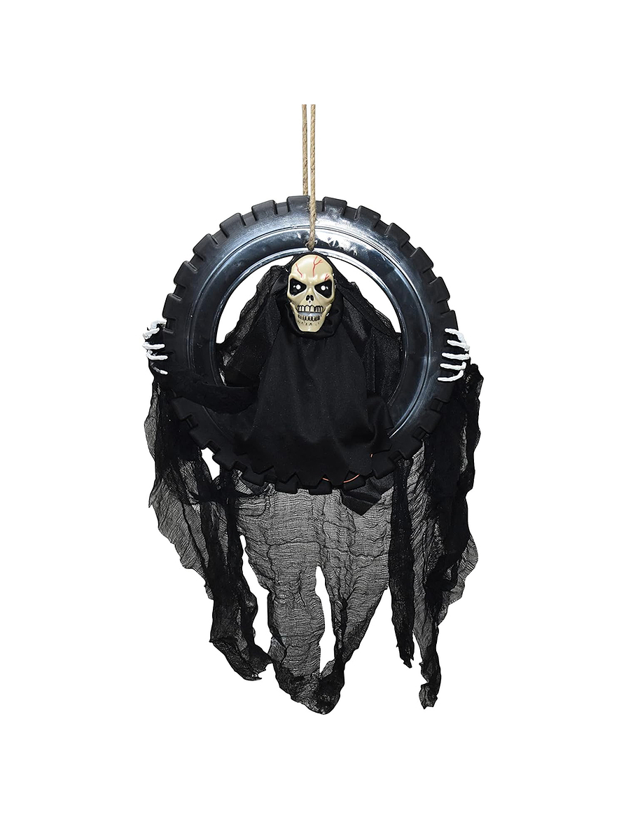 Adorno Decorativo De Halloween Esqueleto Con Llanta 1