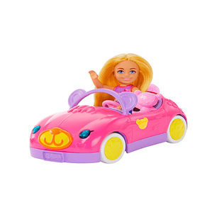 Barbie Chelsea Con Coche Rosa