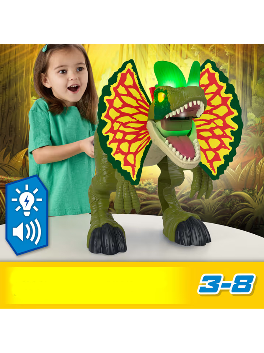 Jurassic Word Imaginext Dilophosaurus Ataca Luces y Sonidos 3