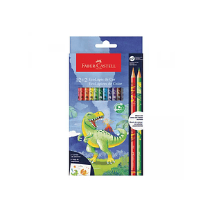 Colores Faber-Castell 12+2 Dinosaurios Efecto Mezclado