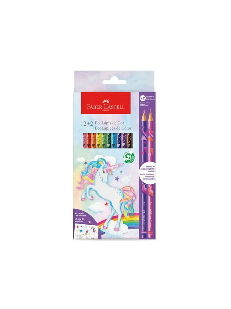 Colores Faber-Castell 12+2 Unicornio Efecto Mezclado 1