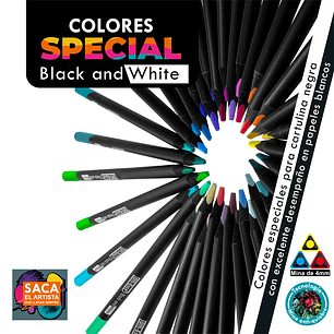 Colores Offi-Esco X 36 Black and White Triangulares
