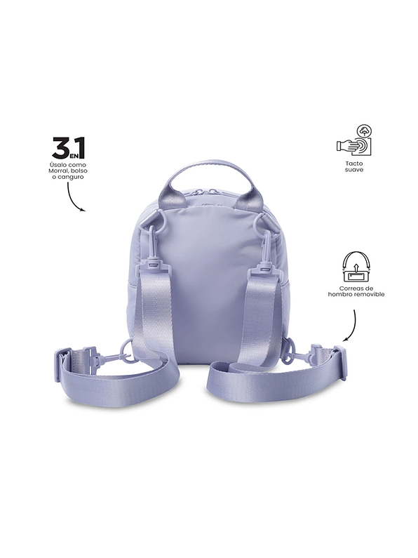 Morral Pequeño Para Mujer 3 en 1 Yuen 2.0 Morado 4