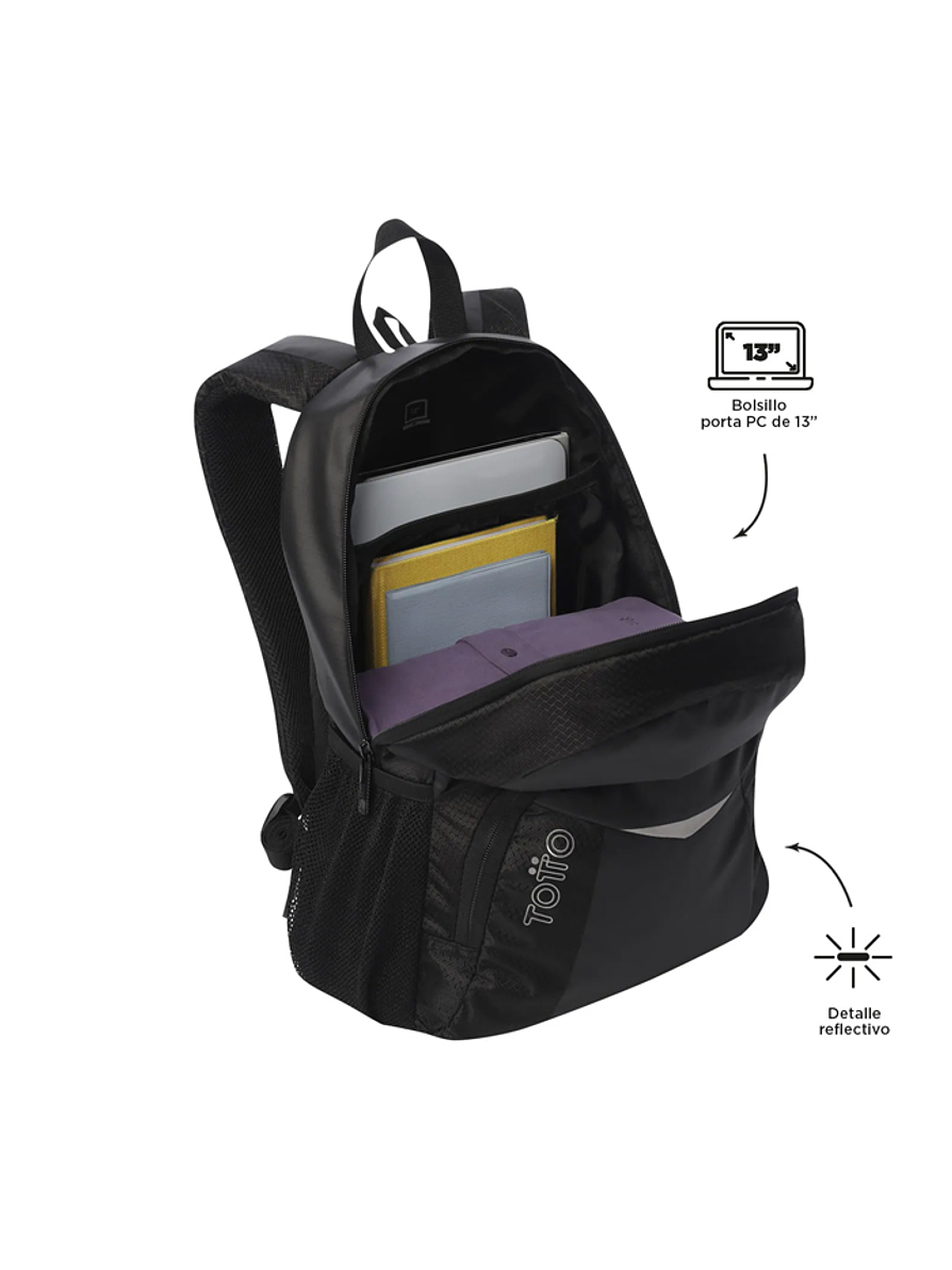Morral Universitario Teck 2.0 Negro Totto 3