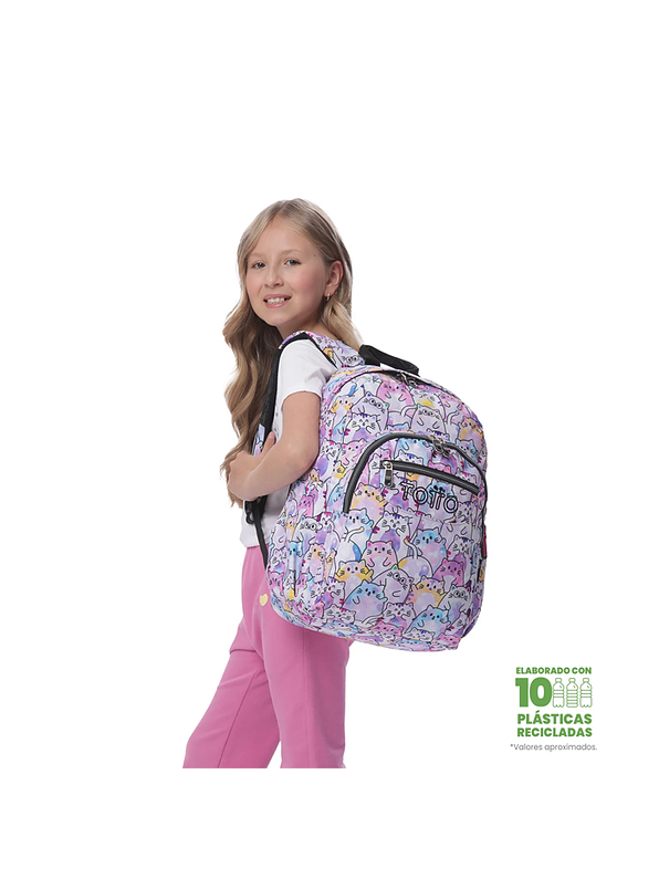 Morral Juvenil Acuarela Glitter Rosado Totto 5