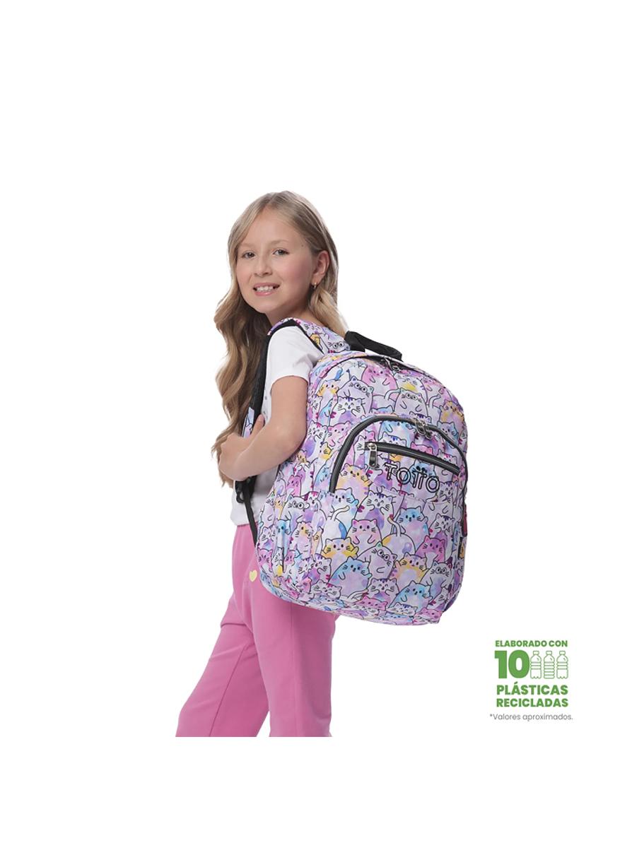 Morral Juvenil Acuarela Glitter Rosado Totto 5